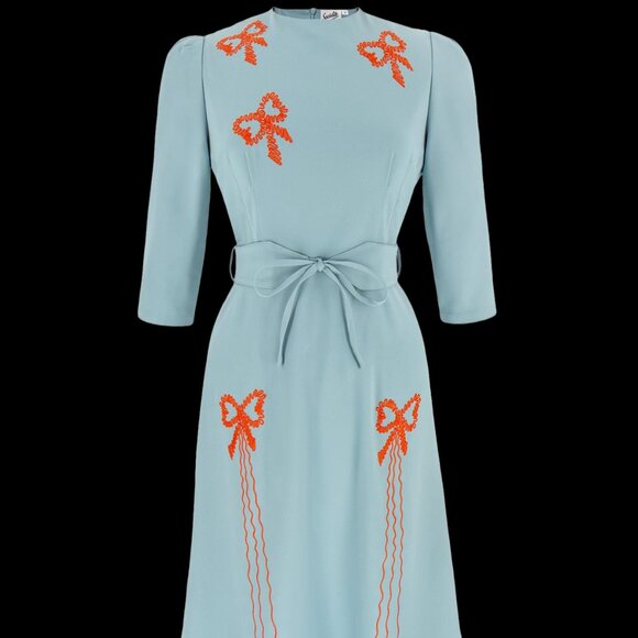 Revival Vintage Blue Bow Dress - Picture 3 of 6